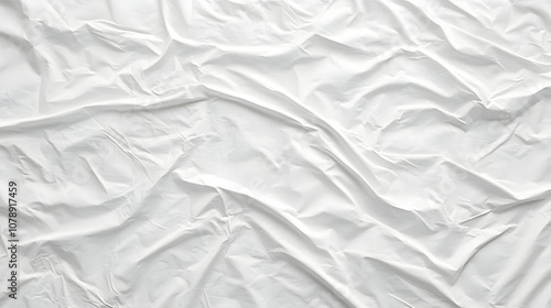 Abstract Wrinkled White Fabric Texture Background,  For Design Projects, Presentation,  Wallpaper, and Minimalist Design Concepts.