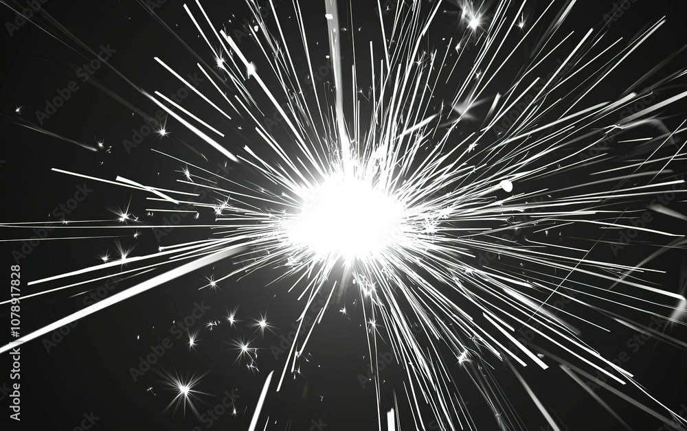 Obraz premium A brilliant explosion of sparks lighting up the dark background during a nighttime celebration or performance