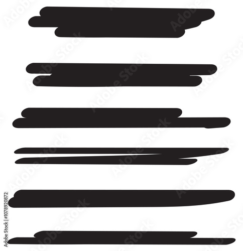 hand drawn highlighter marker brush lines