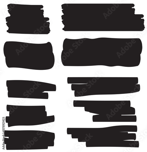 hand drawn highlighter marker brush lines