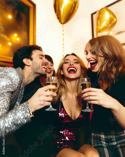 Friends celebrating New Yea...