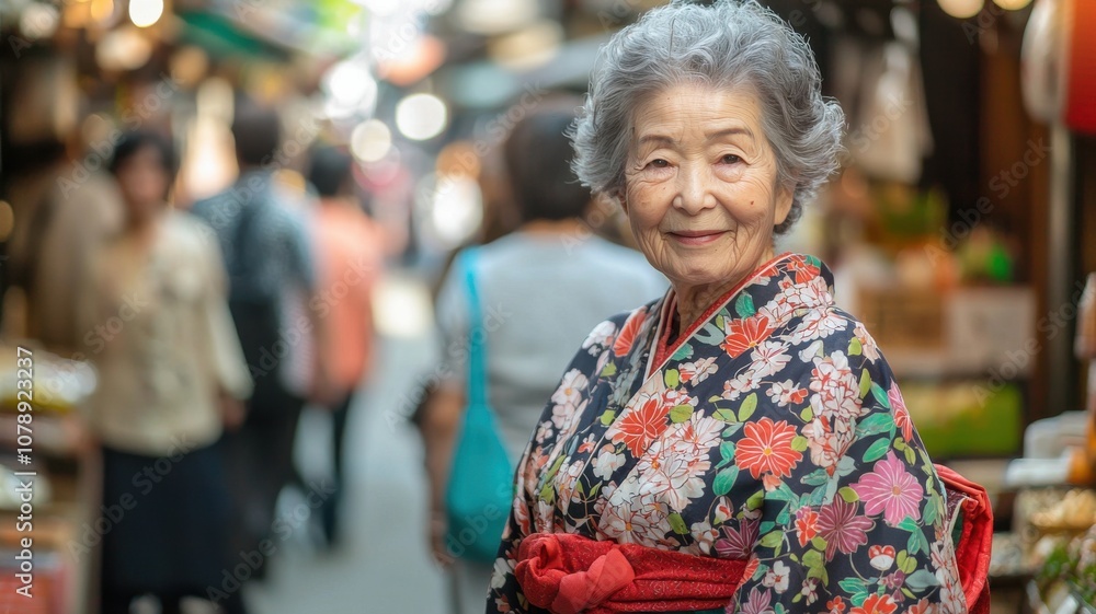 Elderly Woman in Vibrant Traditional Attire Elderly Woman in Vibrant Traditional Attire