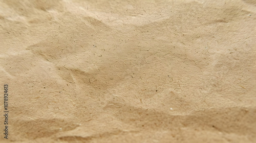 A Close-Up View of a Crinkled Brown Paper Texture with Visible Fibers, Ideal for Backgrounds and Design Projects