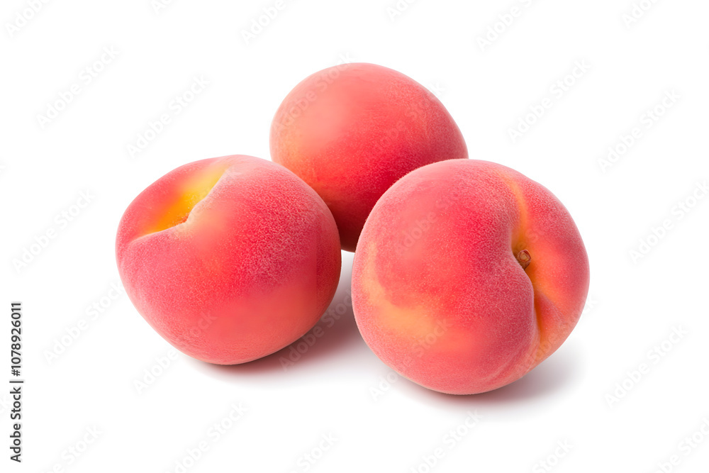 Fresh Peach fruits isolated on white background Fresh Peach fruits isolated on white background