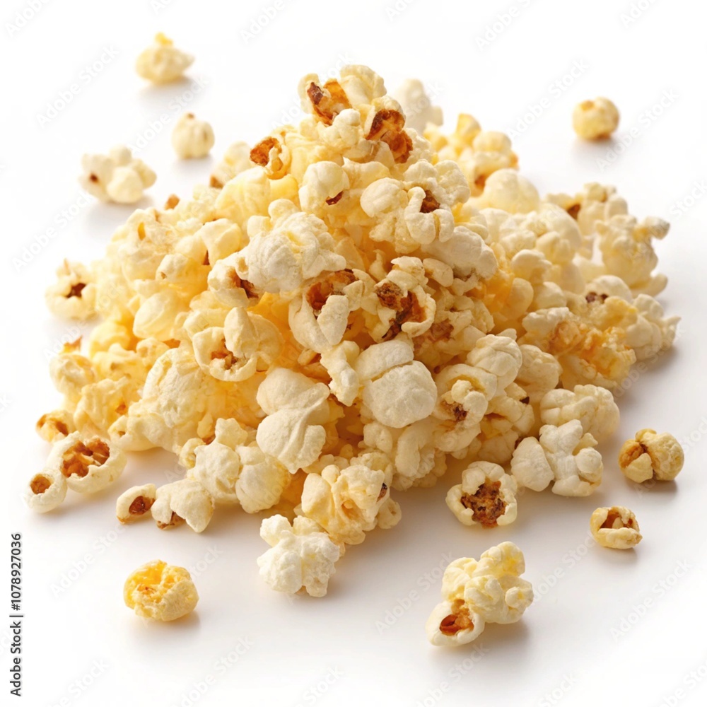 Rich collection of popcorn, isolated on white background Rich collection of popcorn, isolated on white background