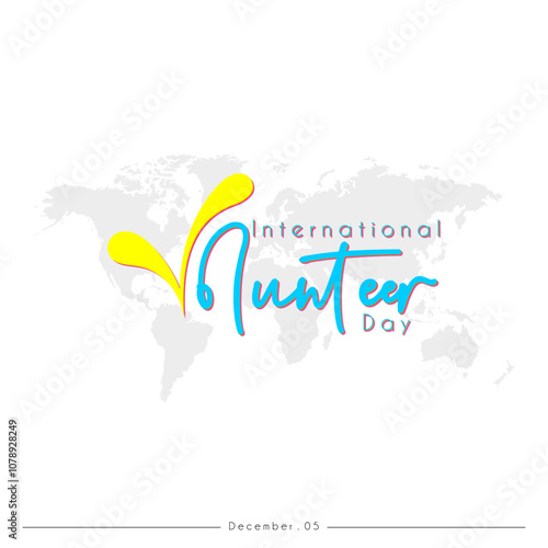 International Volunteer Day, simple design with text