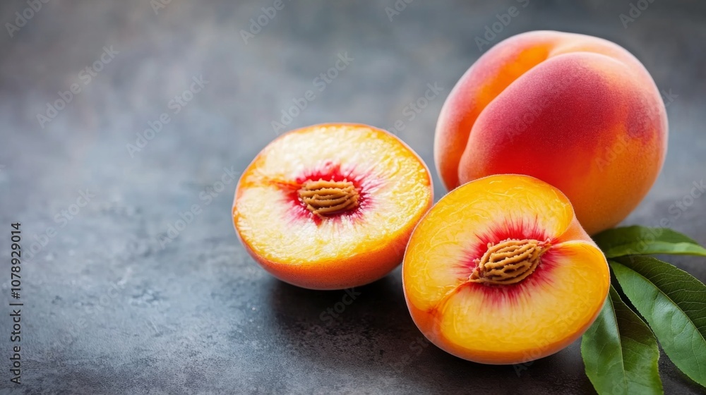 Juicy Peach Slices: Fresh Summer Fruit Photography Juicy Peach Slices: Fresh Summer Fruit Photography