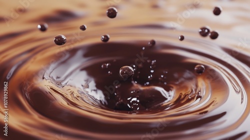 Chocolate Drops Rippling in a Pool of Decadence