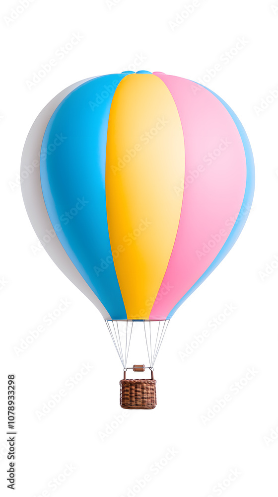 Naklejka premium 3d cartoon Air balloon isolated on white 