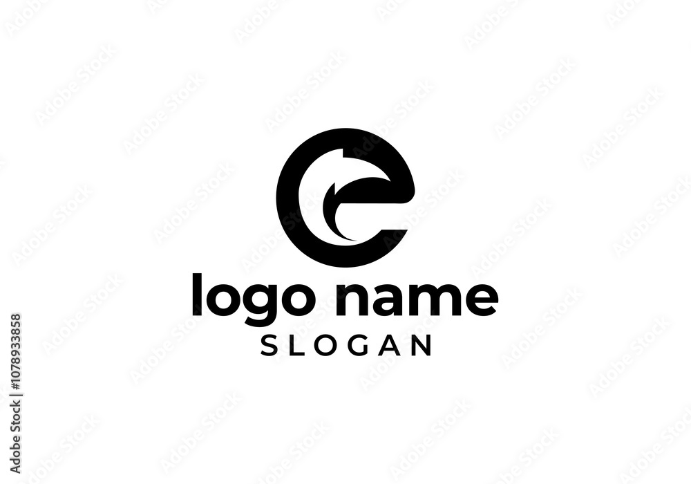 design logo lightning and letter E design logo lightning and letter E