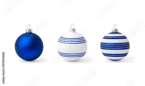 Christmas tree ball with shiny surface isolated on white