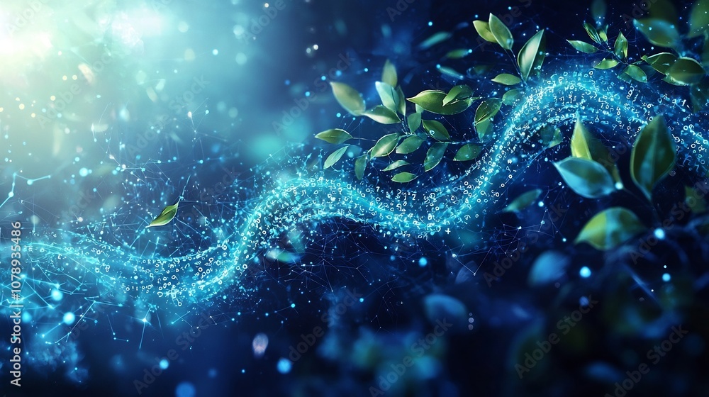 Digital Data Streams Flowing into a Living Organism Bridging Technology and Nature Digital Data Streams Flowing into a Living Organism Bridging Technology and Nature