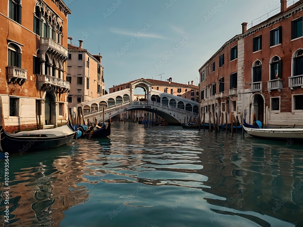 Obraz premium A Stone Bridge Spanning a Canal in Venice, Italy