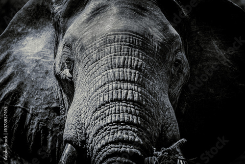 Photography close up of an elephant