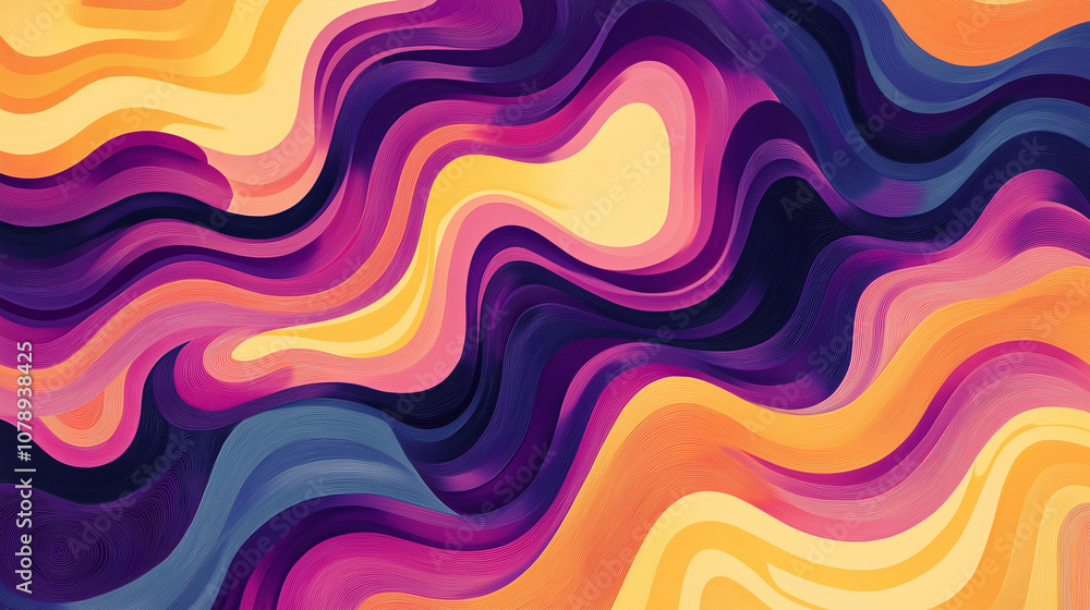 Colorful abstract waves in vibrant hues flowing together, creating a dynamic and energetic design Colorful abstract waves in vibrant hues flowing together, creating a dynamic and energetic design