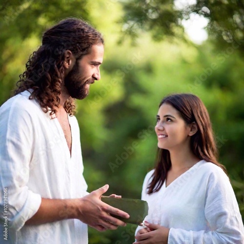 beautiful couple on a walk