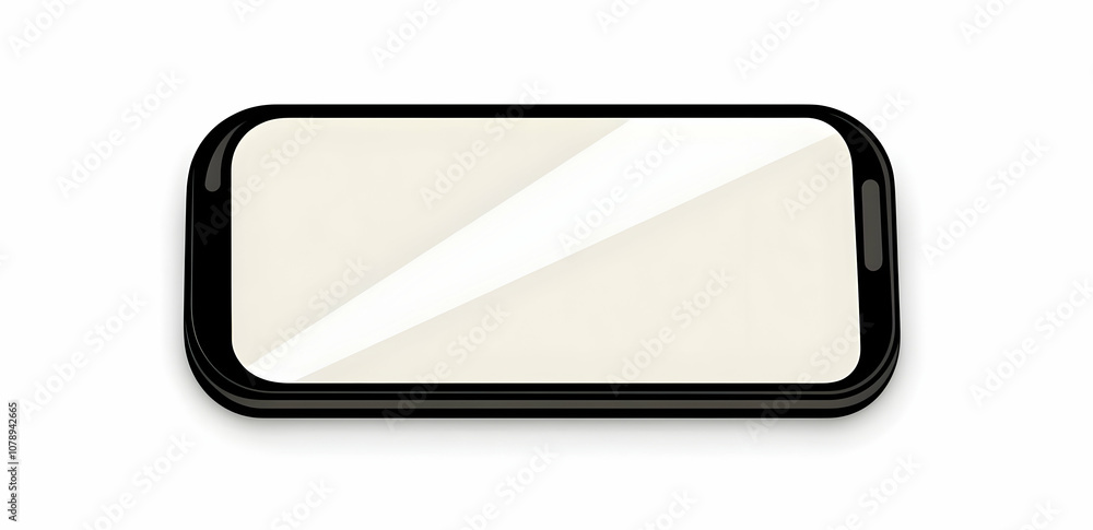 A blank black smartphone with a white background. A blank black smartphone with a white background.
