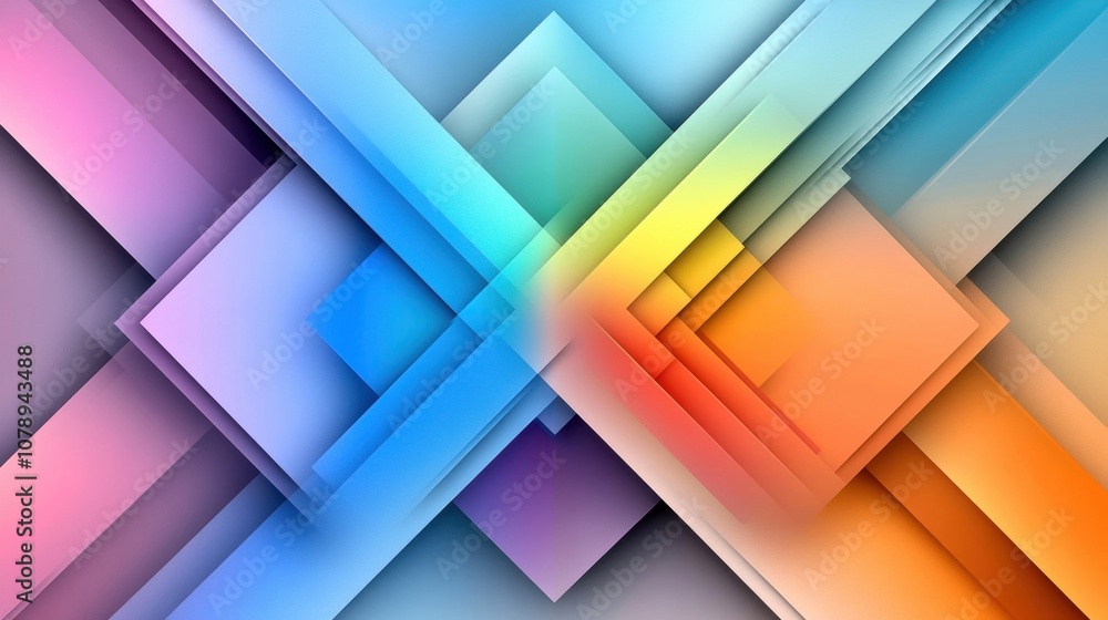 Abstract colorful geometric pattern with intersecting shapes and gradients. Abstract colorful geometric pattern with intersecting shapes and gradients.