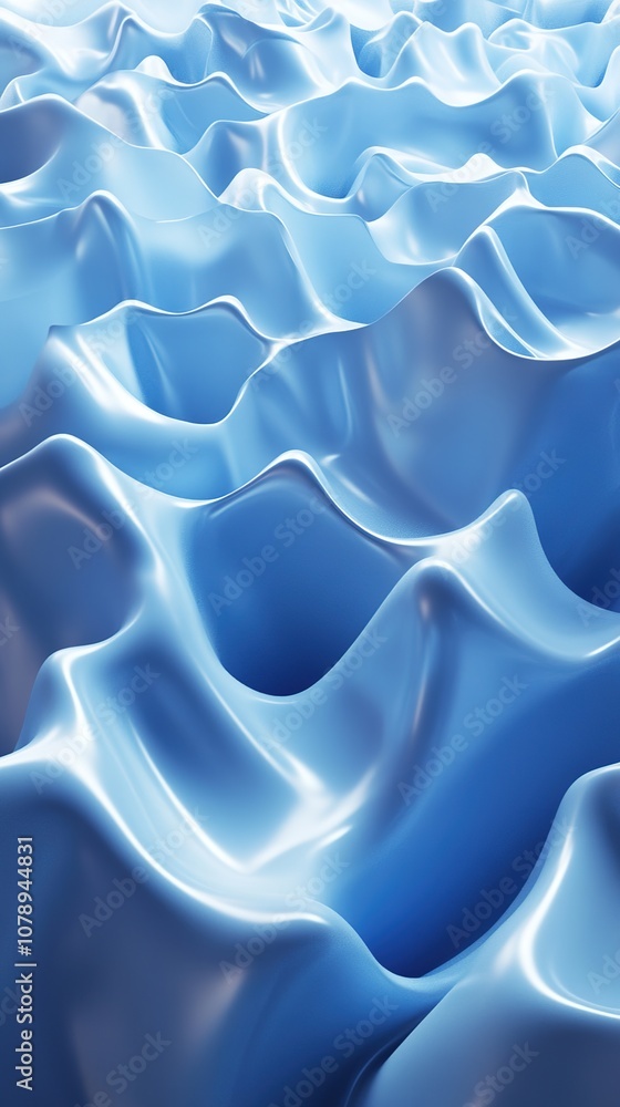 Fototapeta premium Abstract Marketing Background Featuring a 3D Rendered Blue Backdrop with Soft Shapes and Gradients. This Design Incorporates Unique Elements Ideal for AI-Generated Wallpapers, Emphasizing Modern Aesth