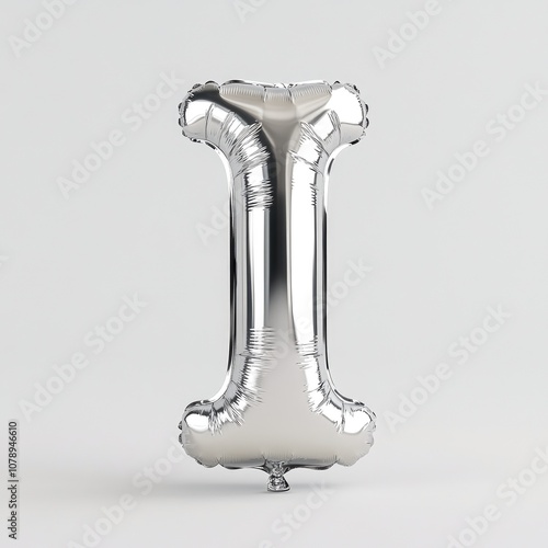 Silver balloon shaped like the letter 