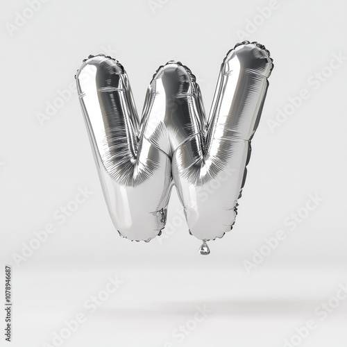 Silver balloon shaped like the letter 