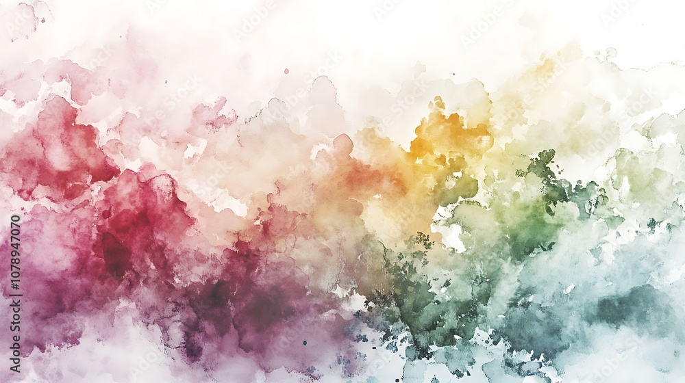 Fototapeta premium Abstract watercolor splashes in soft colors blending into one another. Great for artistic backgrounds.