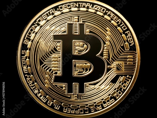 Bitcoin cryptocurrency, virtual money concept photo