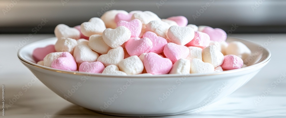 Bowl of Heart-Shaped Marshmallows Bowl of Heart-Shaped Marshmallows
