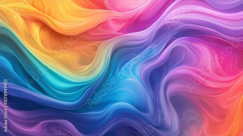 Fluid Rainbow Waves Embrace Diversity - Celebrating Pride Month - Generative AI