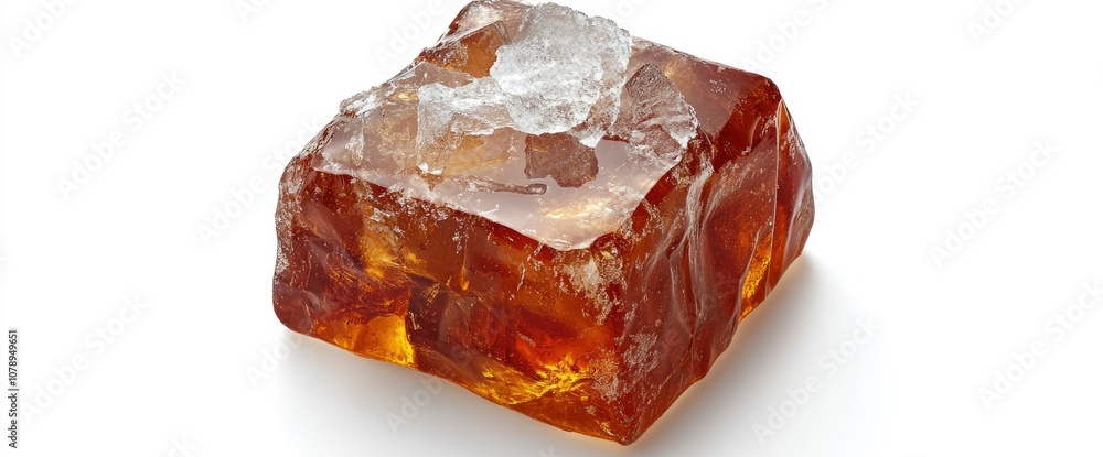 Raw Brown Topaz Crystal on White Background Raw Brown Topaz Crystal on White Background