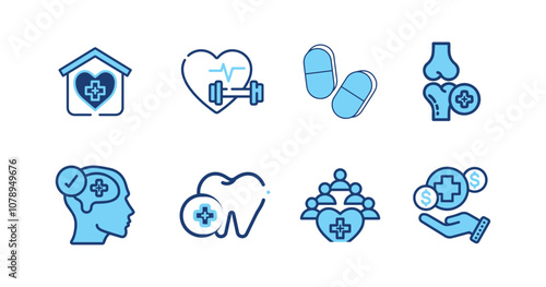 set of health icons