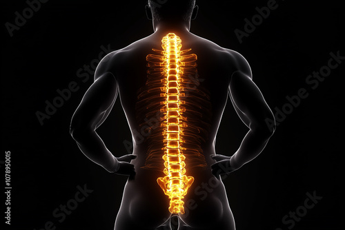 a human skeleton is shown yellow colour pain in body for representing discomfort generated by AI