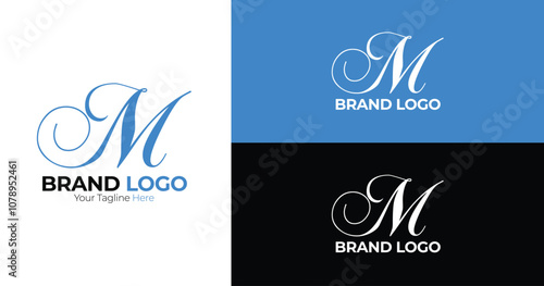 Elegant and modern logo design featuring a stylish 'M' letter, crafted with unique typography and sleek lines. Perfect for brands seeking a distinctive identity in fashion, design, or corporate.