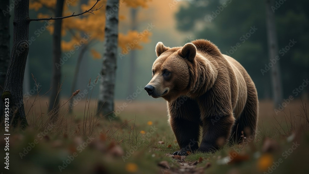 A large grizzly bear in its natural habitat, wildlife. A large grizzly bear in its natural habitat, wildlife.