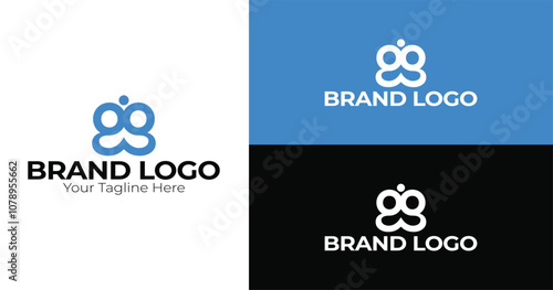 Modern abstract brand logo featuring an intertwined 'g' design with a sleek, minimalist aesthetic. Ideal for corporate identity, business branding, and logo templates