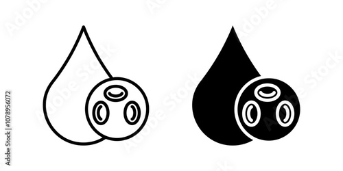 Blood Cells Icon set. Symbol isolated white background. vector illustration. color editable.