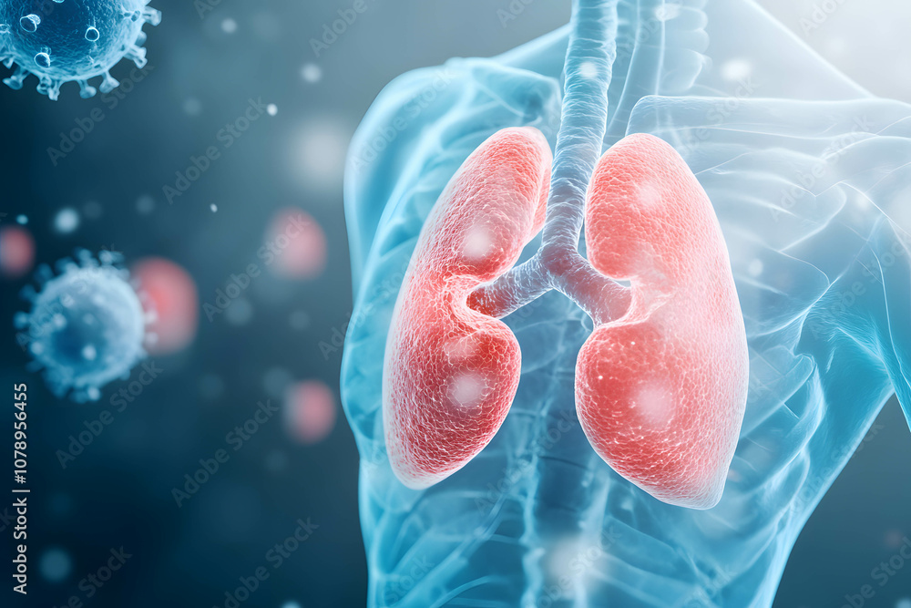 Abstract illustration of airborne pathogens in polluted urban air, symbolizing environmental health risks Abstract illustration of airborne pathogens in polluted urban air, symbolizing environmental health risks