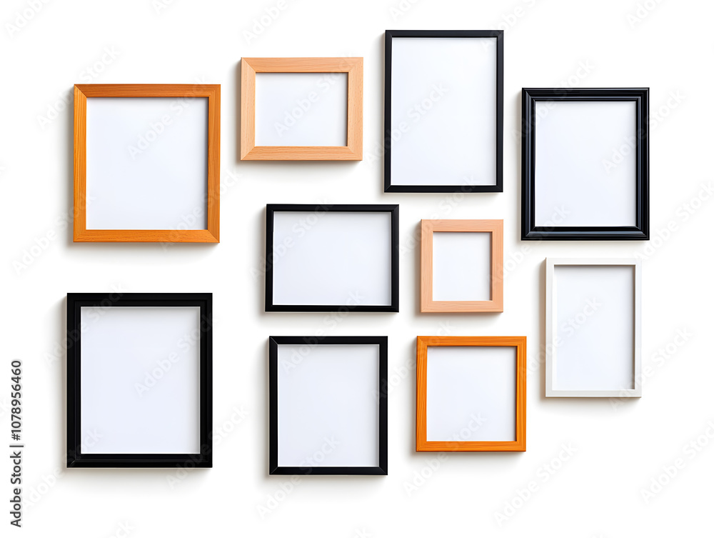 Memory collage template with empty frames isolated on white Memory collage template with empty frames isolated on white