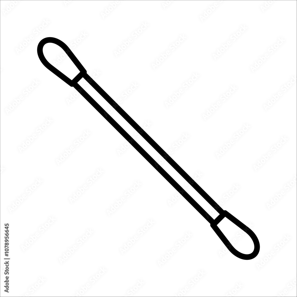 Cotton swab vector icon. Care and hygiene illustration. Black ear and cosmetic buds. Wooden ear stick. Bath and makeup symbols. Cotton swab vector icon. Care and hygiene illustration. Black ear and cosmetic buds. Wooden ear stick. Bath and makeup symbols.