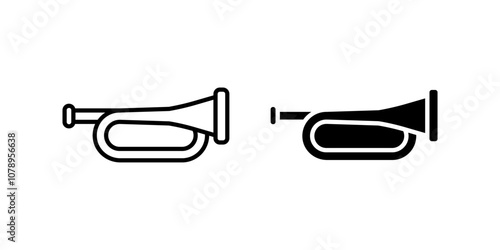 Cornet  Icon set. Symbol isolated white background. vector illustration. color editable.