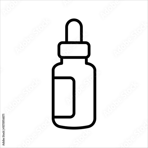 Tincture oil bottle icon line style isolated on white background. Vector illustration