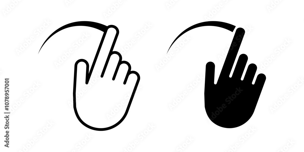 Obraz premium Finger swipe Icon set. Symbol isolated white background. vector illustration. color editable.