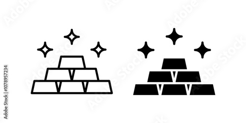 Gold Icon set. Symbol isolated white background. vector illustration. color editable.