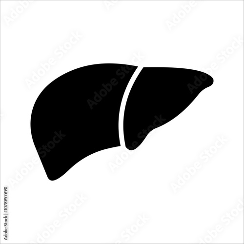 Liver icon in trendy flat style, Symbol for your web site design, vector illustration on white background