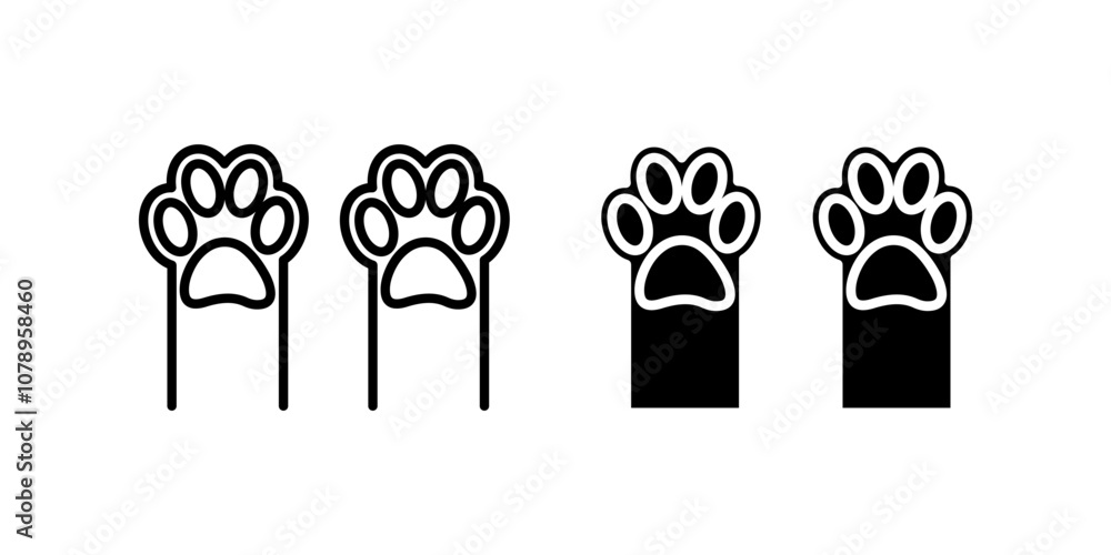 Paw Icon set. Symbol isolated white background. vector illustration. color editable. Paw Icon set. Symbol isolated white background. vector illustration. color editable.