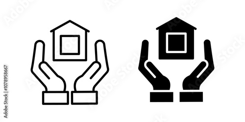 Property Icon set. Symbol isolated white background. vector illustration. color editable.