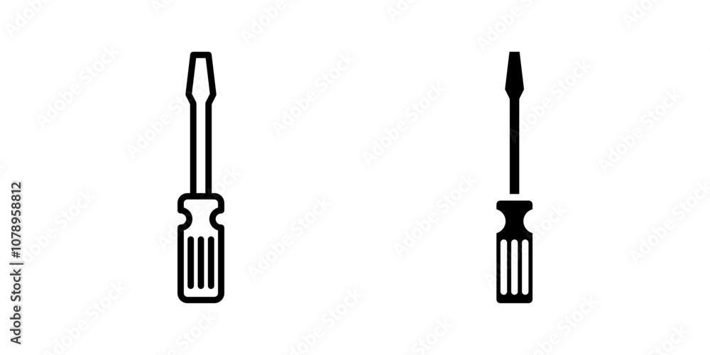 screwdriver Icon set. Symbol isolated white background. vector illustration. color editable. screwdriver Icon set. Symbol isolated white background. vector illustration. color editable.