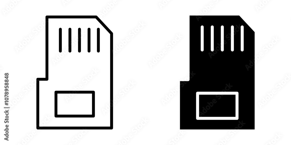 Sd Card Icon set. Symbol isolated white background. vector illustration. color editable. Sd Card Icon set. Symbol isolated white background. vector illustration. color editable.