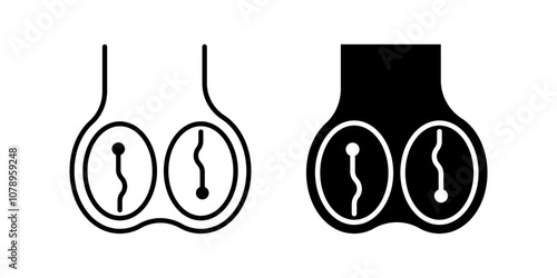 testis Icon set Symbol isolated white background. vector illustration. color editable.