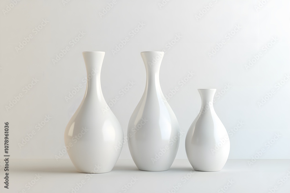 minimalist decor of white vases in a modern interior with floral arrangement, representing simplicity, elegance and minimal design with white background minimalist decor of white vases in a modern interior with floral arrangement, representing simplicity, elegance and minimal design with white background